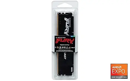 Kingston FURY Beast 32GB 6000MT/s DDR5 CL36 Desktop Memory | AMD EXPO | Single Module | KF560C36BBE2-32