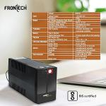 FRONTECH UPS Electra Plus 600VA/360W, Uninterrupted Power Supply System, PC, Desktop and Other Electronics, (2564)